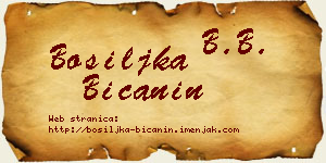 Bosiljka Bićanin vizit kartica